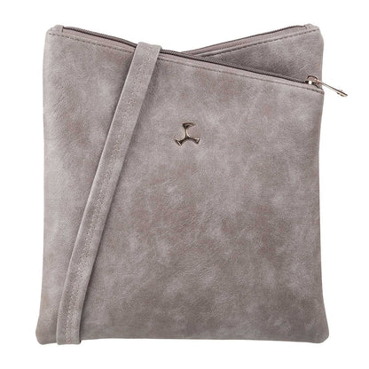 Mochi Women Grey Zip Top Sling Bag (66-7211)