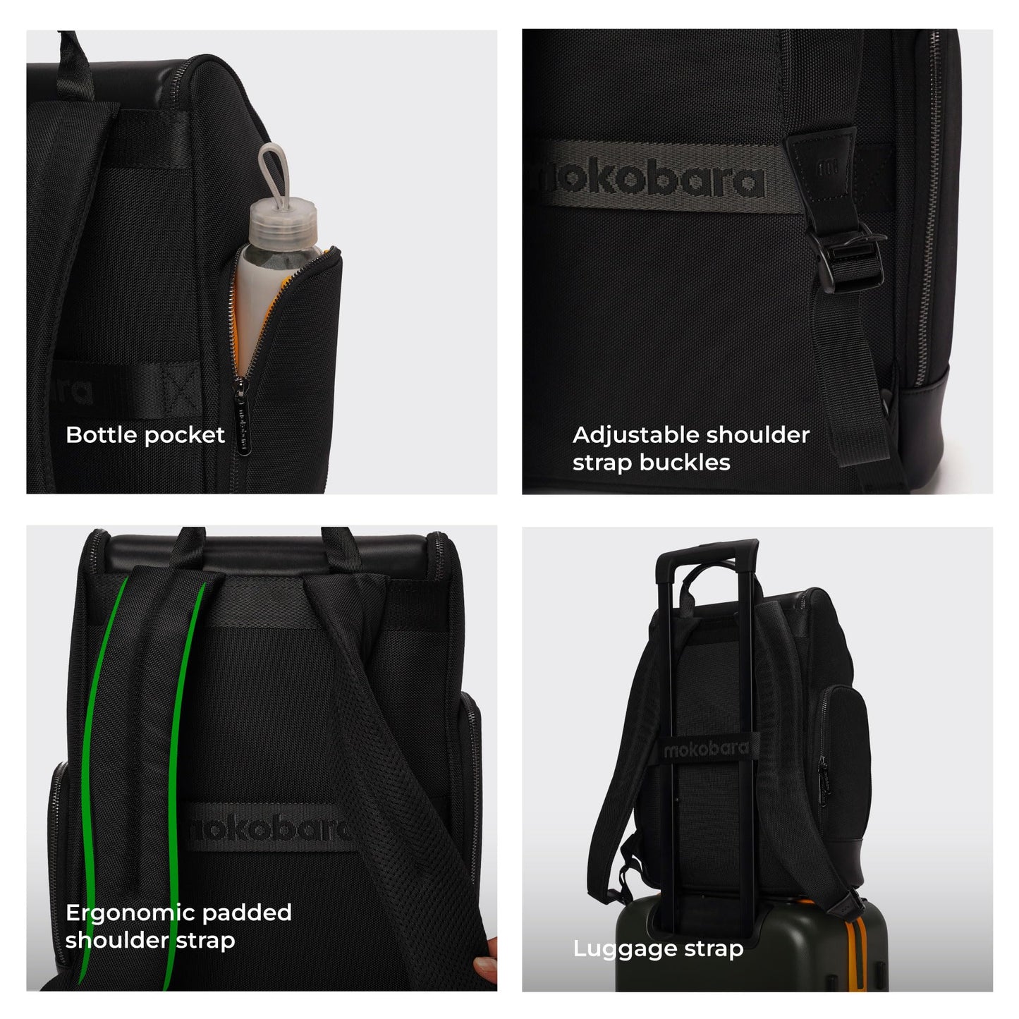 MOKOBARA The Hovercraft Backpack Water-Resistant 15.6" Laptop Bag with Luggage Sleeve for Work, Travel, and Daily Use - Suitable for Men and Women Black (Money Moves Sunray, Black & Yellow)