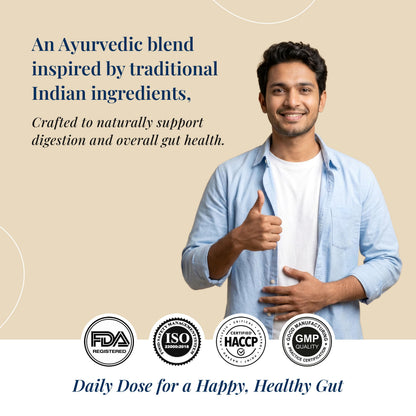 Maadico Gut Health Supplement Powder, 300 Gms | Natural Ayurvedic Herbal Powder for Digestion, Gut Comfort & Daily Wellness | With Amla, Saunf & Dhaga Mishri For Digestion | No Added Sugar |