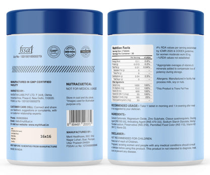 MyFitFuel Calcium & Vitamin D 3, (60 Tablets) + (K2 (MK7), Zinc, Magnesium & Cissus. Calcium For Women & Men