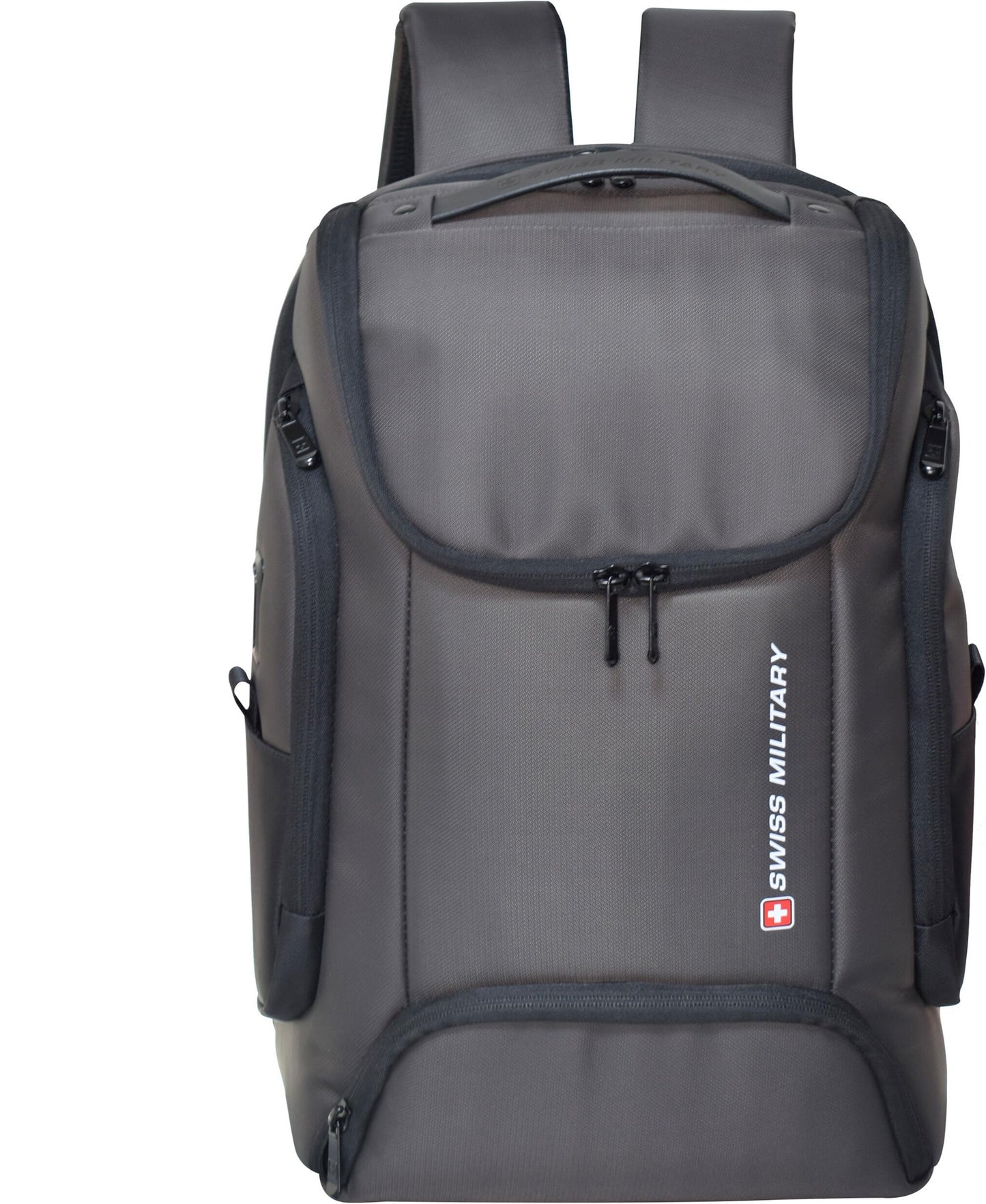 SWISS MILITARY Helium 21L Laptop Backpack Fits 15.6" Laptop USB Charging Port, Trolley Strap, Anti-Theft Pocket, Spacious Compartments, Water-Resistant for Travel, Work & College (Brown)