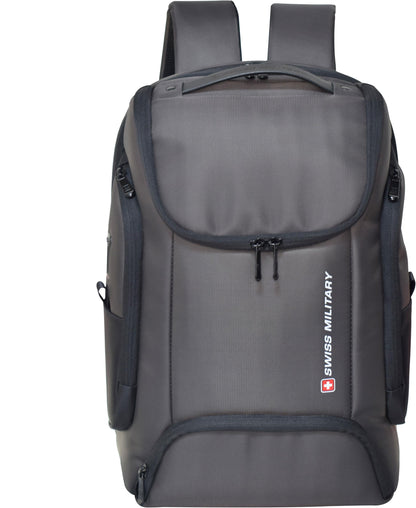 SWISS MILITARY Helium 21L Laptop Backpack Fits 15.6" Laptop USB Charging Port, Trolley Strap, Anti-Theft Pocket, Spacious Compartments, Water-Resistant for Travel, Work & College (Brown)