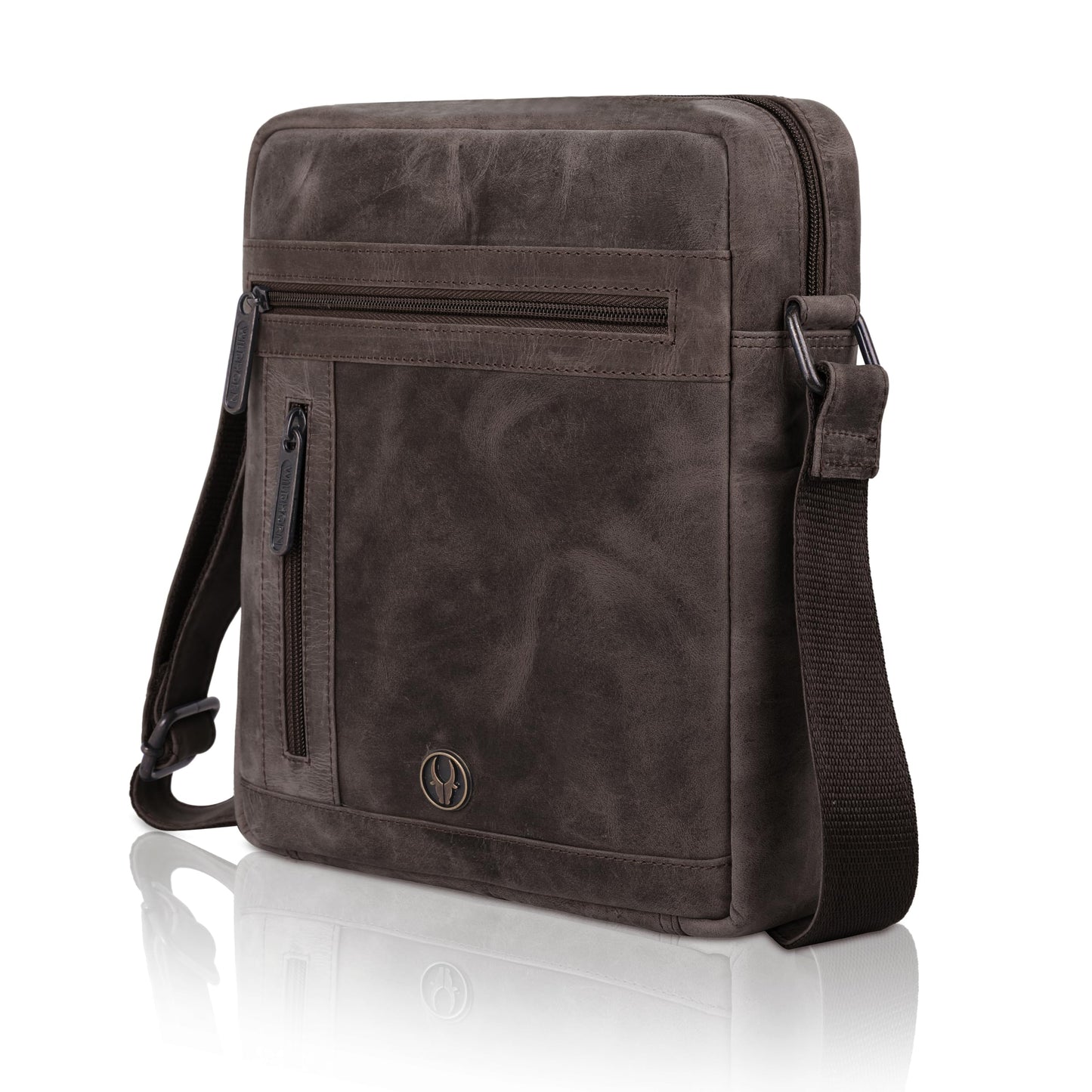 Wildhorn Genuine Leather Sling Bag for Men | Crossbody Shoulder Messenger Bag with Adjustable Strap | Stylish Office, Travel & Casual Bag | Fits Tablets, Wallet, Phone & Essentials (Dark Brown Hunter)