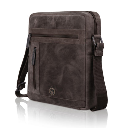 Wildhorn Genuine Leather Sling Bag for Men | Crossbody Shoulder Messenger Bag with Adjustable Strap | Stylish Office, Travel & Casual Bag | Fits Tablets, Wallet, Phone & Essentials (Dark Brown Hunter)