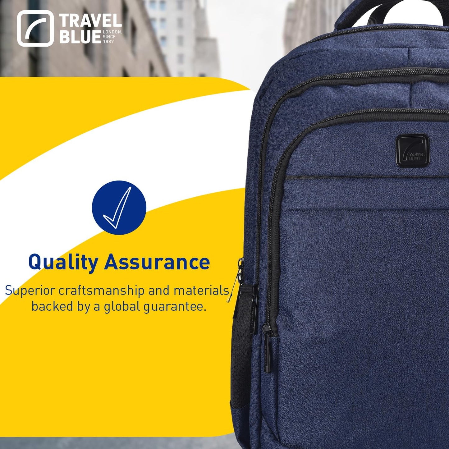 Travel Blue Vanguard Executive 15.4 Inches laptop Compartment, 25 L Casual Backpack,Organizer Pocket for Men Women Boys Girls Navy Blue