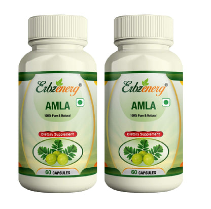 ERBZENERG Organic Amla (Phyllanthus emblica) Amalaki/amalaka 60 Capsules (Pack of 2)