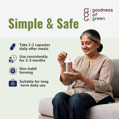 Goodness Of Green Joint Health Supplement, For Joint Support, Reduces Inflammation & Stiffness, Turmeric & Black Pepper Extract, Herbal Capsules Grown in Right Soil, 30 Veg Capsules