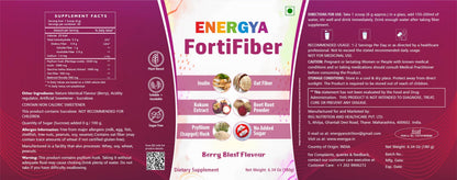 ENERGYA FortiFiber Plant-Based Prebiotic Fiber Drink – Sugar-Free Berry Flavor