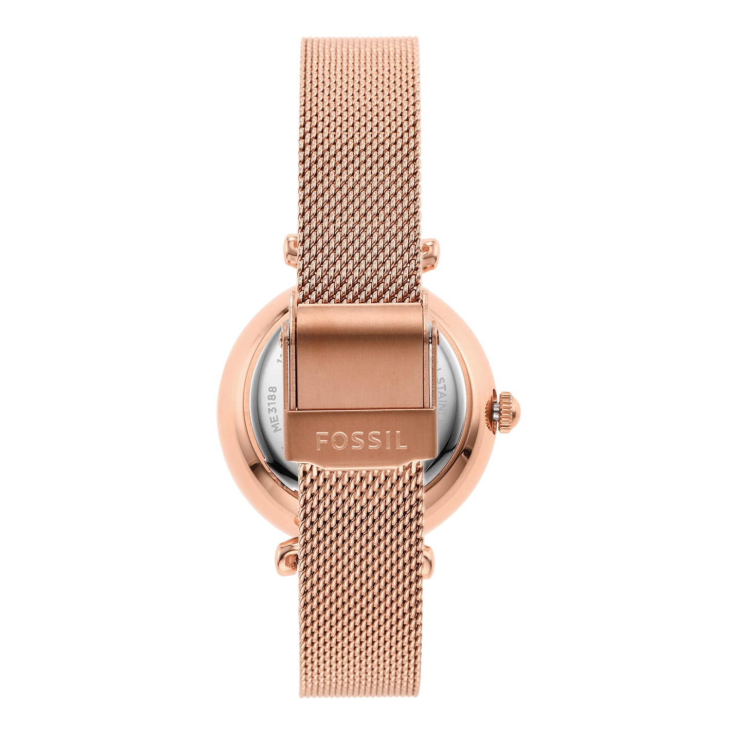 Fossil Women Stainless Steel Carlie Mini Me Analog Mother of Pearl Dial Watch-Me3188, Band Color-Rose Gold