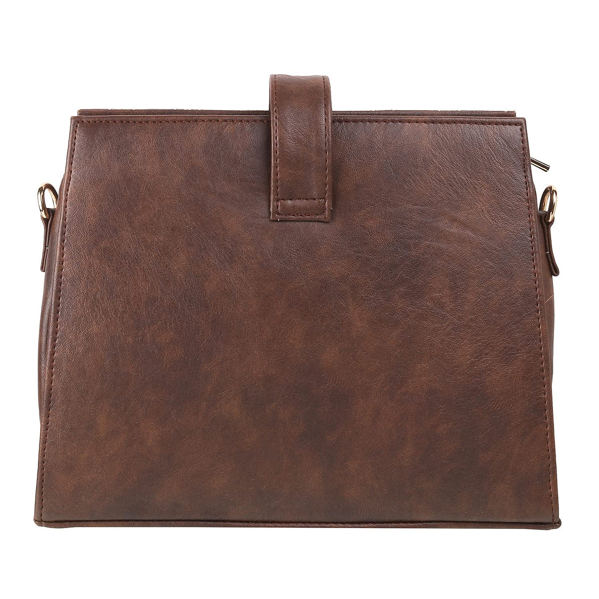 Metro Brown Faux Leather Premium Zipper Casual Sling Bag For Women (66-7208)