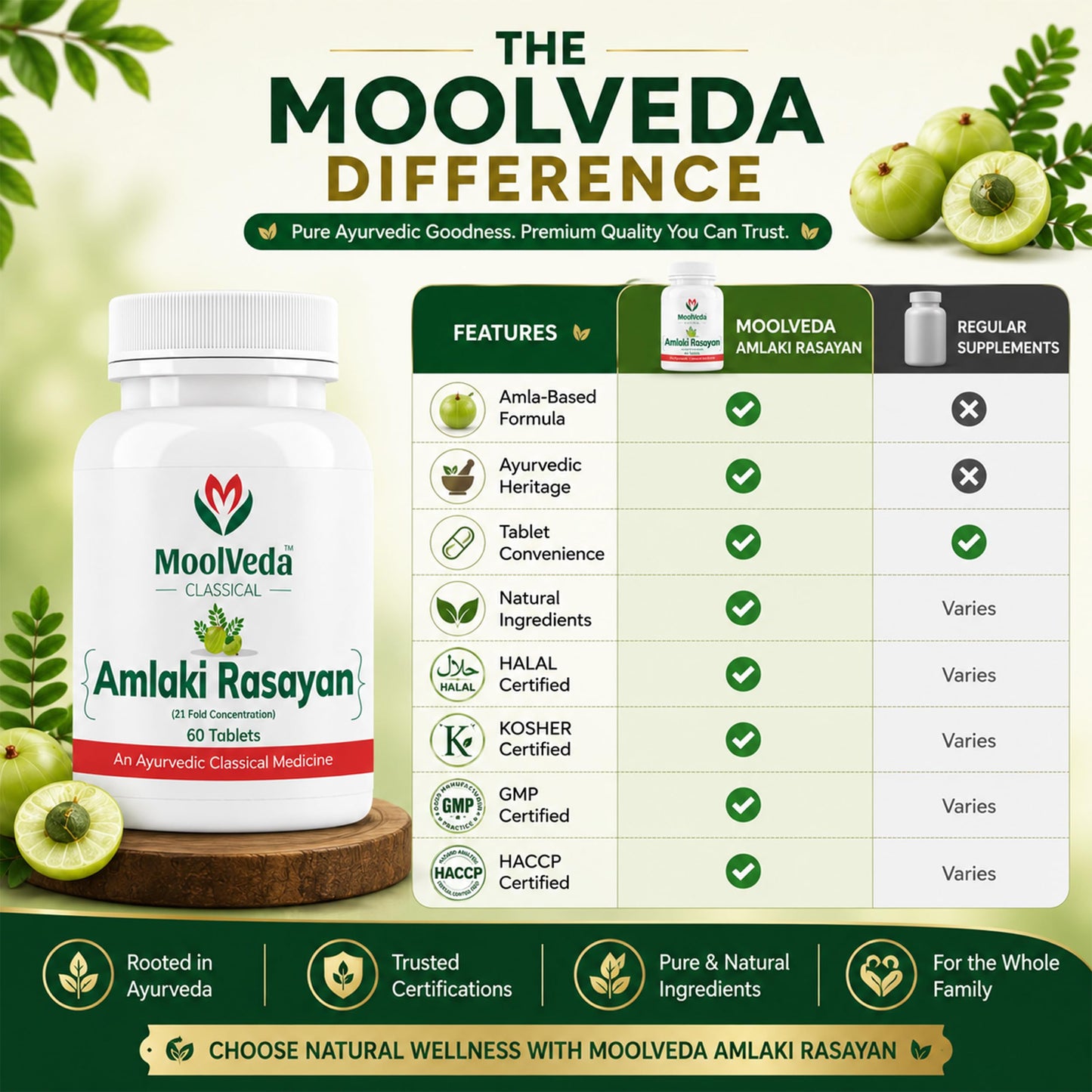 Moolveda Amalaki Rasayan Tablet for Daily Wellness & General Well-Being | 60 Veg Tablets