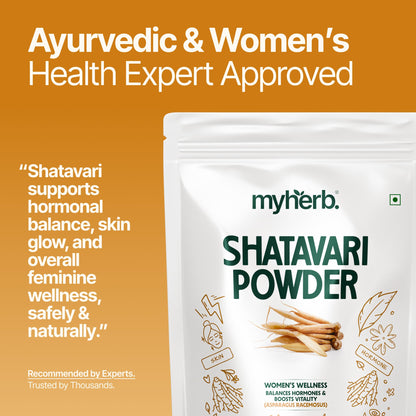 MYHERB 100% Natural Organic Shatavari Powder (Asparagus racemosus) || 227 Gm/0.5 Lbs || Promotes Vitality and Strength || For Men & Women