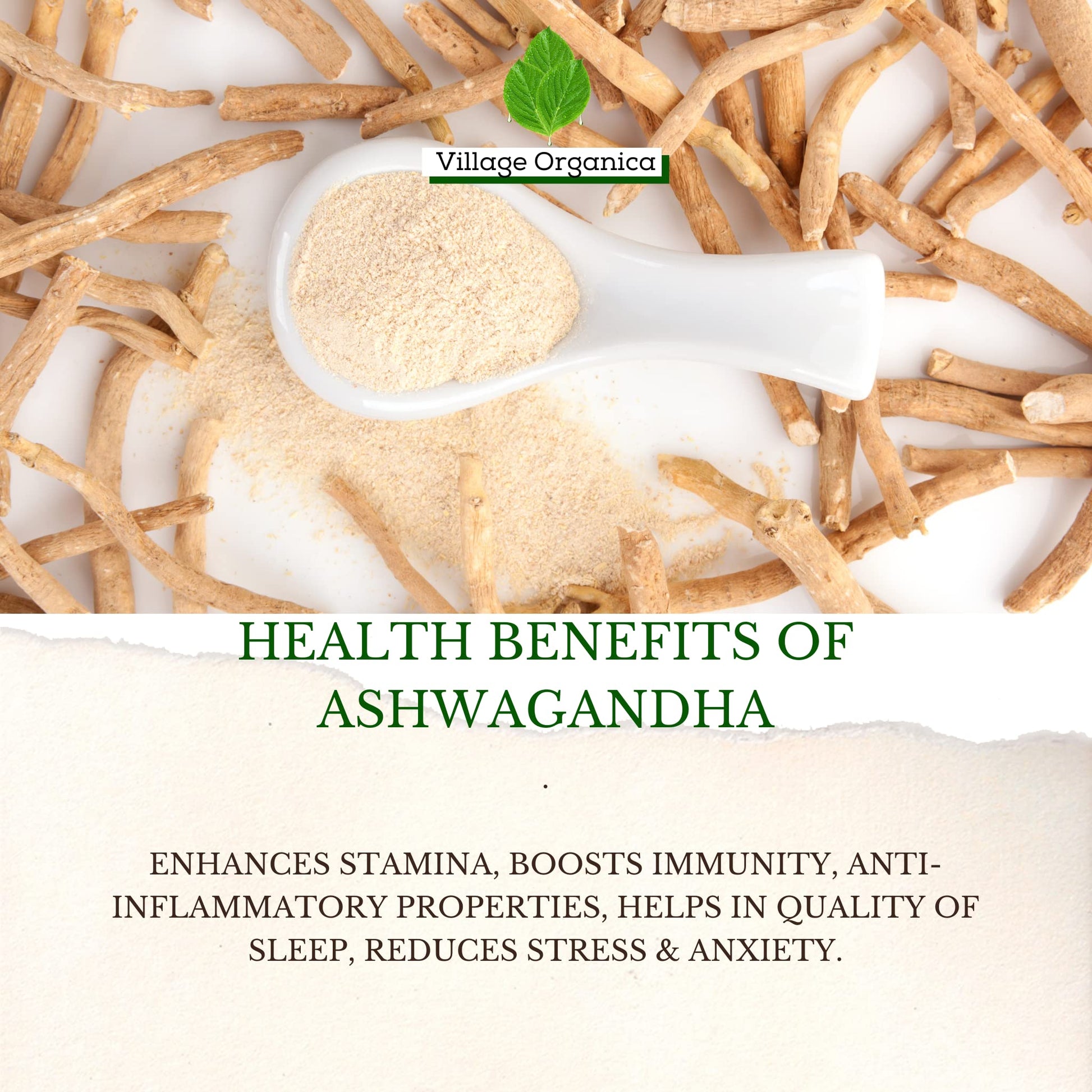 Village Organica Ashwagandha Powder 100g | Authentic Hand-Pounded Witha- image 3