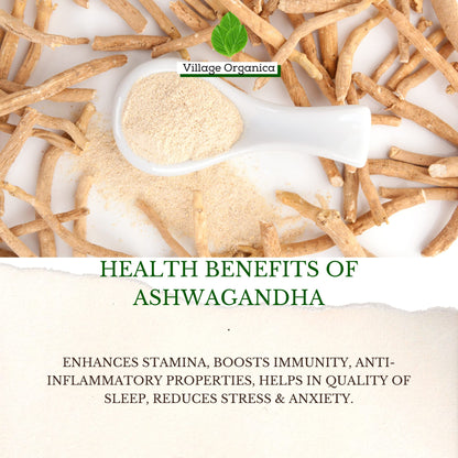 Village Organica Ashwagandha Powder 100g | Authentic Hand-Pounded Witha- image 3