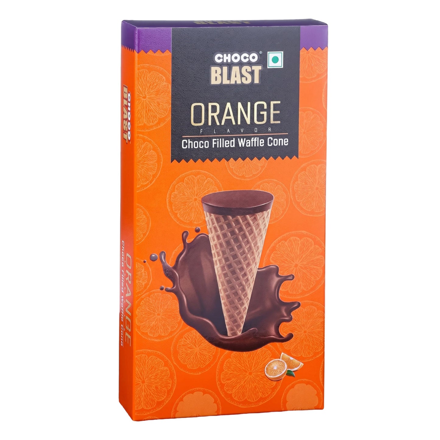 Pure Temptation® Chocoblast Mini Waffle Cone Chocolate Bites (8 Pcs) | Premium Birthday Chocolate Gift Pack for School Distribution, Snacks or Dessert | Kids Chocolate Box (Orange Flavoured)
