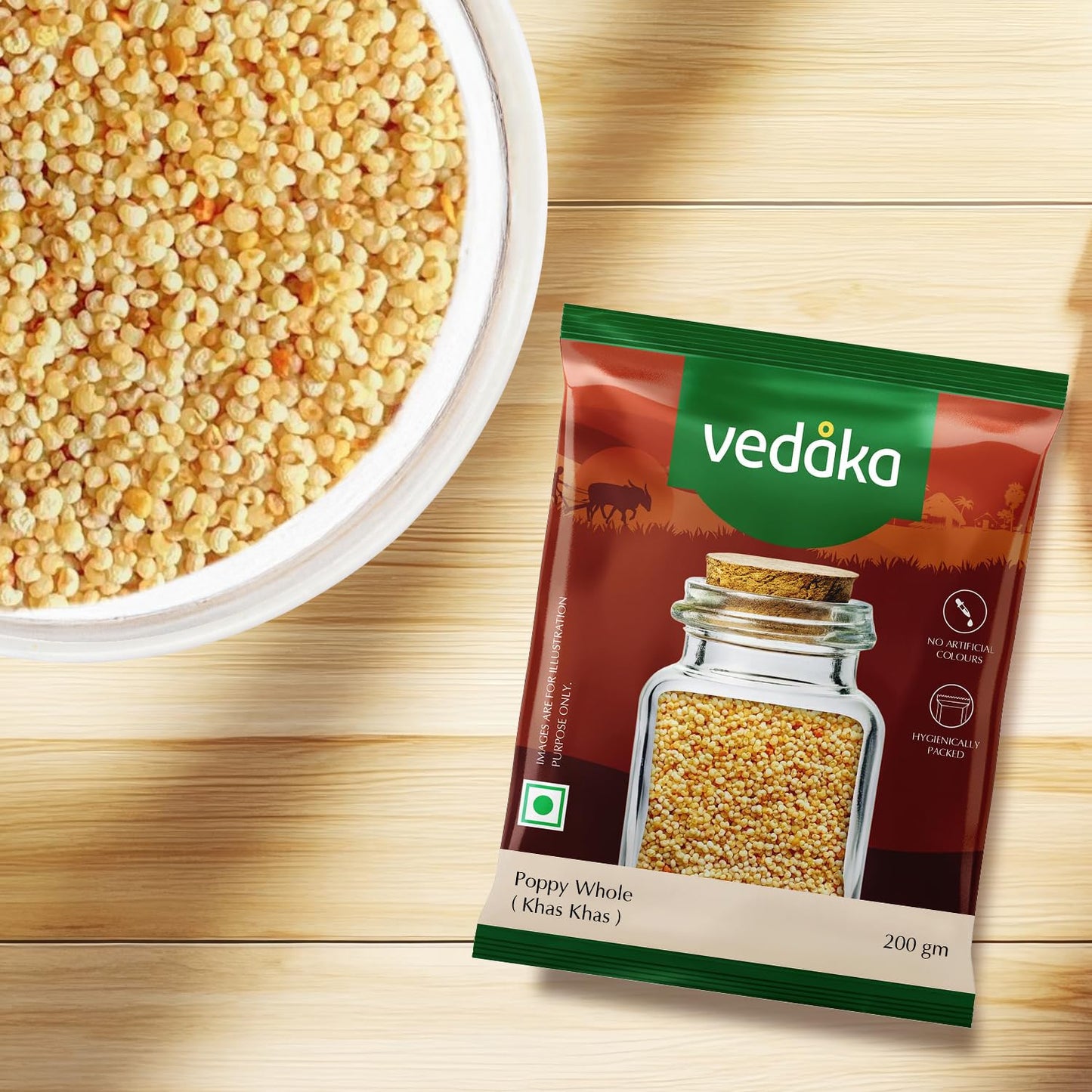 Amazon Brand - Vedaka Poppy Seeds (Khus Khus), 200g