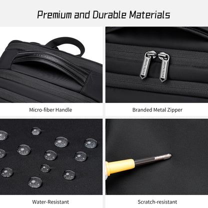 Arctic Hunter Expandable Travel Backpack For Men 35L Shockproof EVA Back Pad Water-repellent Heavy Duty & Large 17.3-inch Laptop Bag For Business Trip,Travel Abroad (Black)