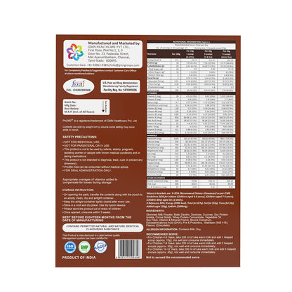 Pro360 Kids Nutrition & Protein Health Supplement Powder for Growing Children, Improves Growth, Active & Strong – 200g Refill Pack (Chocolate Flavor - Pack of 1)