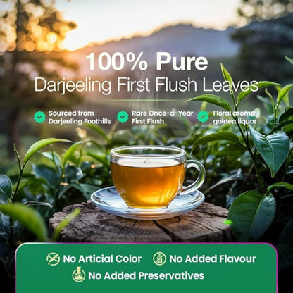 Goodwyn Darjeeling First Flush Tea - 100g Loose Leaf | Handpicked Black Tea in Reusable Tin | Fresh, Aromatic & Rich in Antioxidants | Estate Fresh & Trusted by 1000+ Hotels