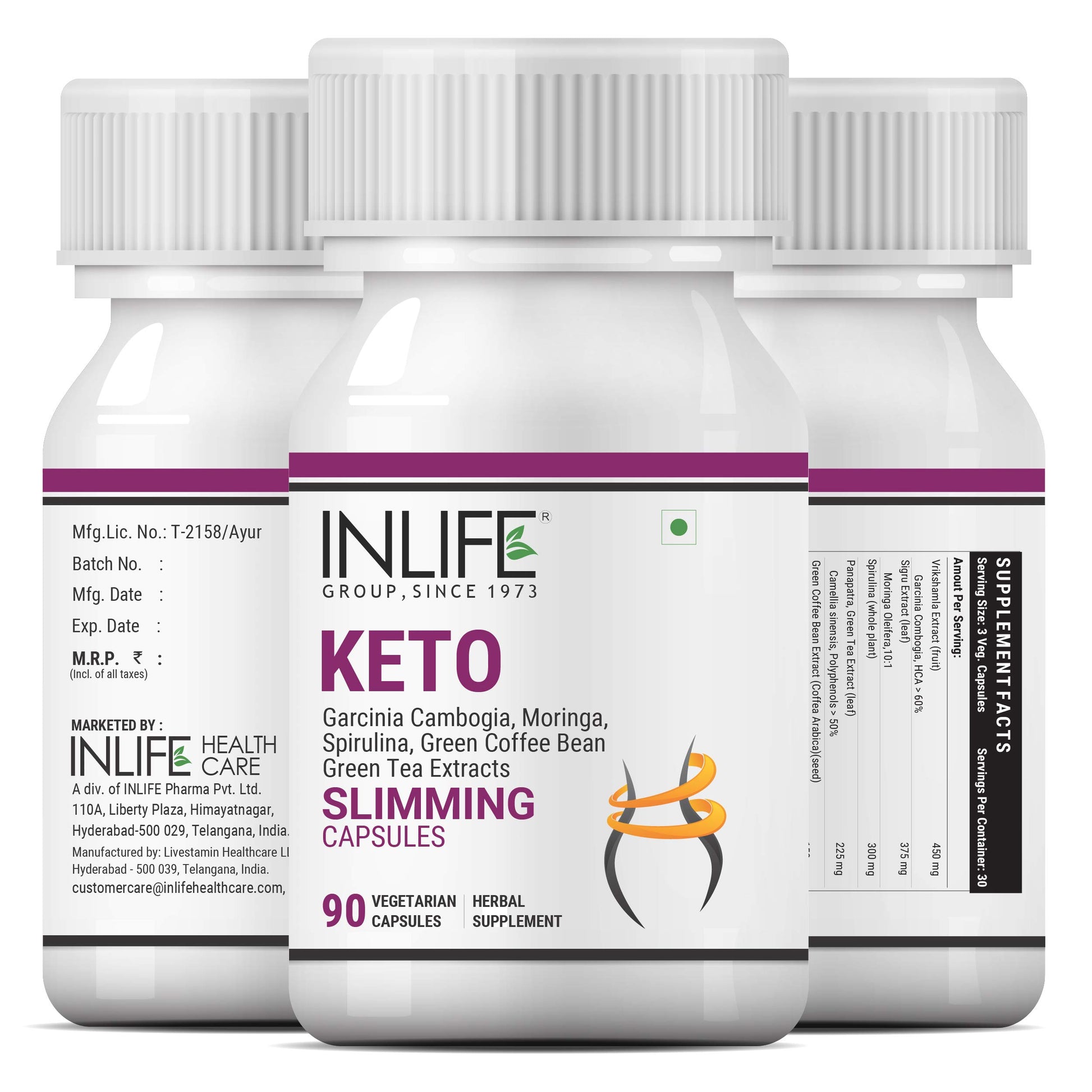 INLIFE Keto Slimming Capsules | Extracts - Garcinia Cambogia, Green Cof- image 3