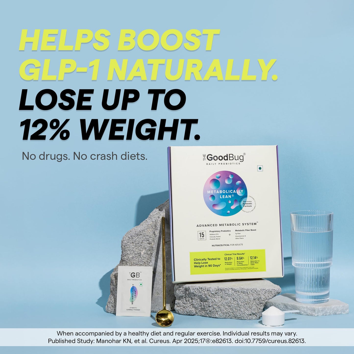 The Good Bug Metabolically Lean: Advance Metabolic System |Weight Loss For Women & Men | 16 b CFUs Probiotics Supplement + L-Carnitine + 7g Prebiotic Fiber | Boosts GLP1, Metabolism & Reduces Cravings Naturally | 30 Days Pack