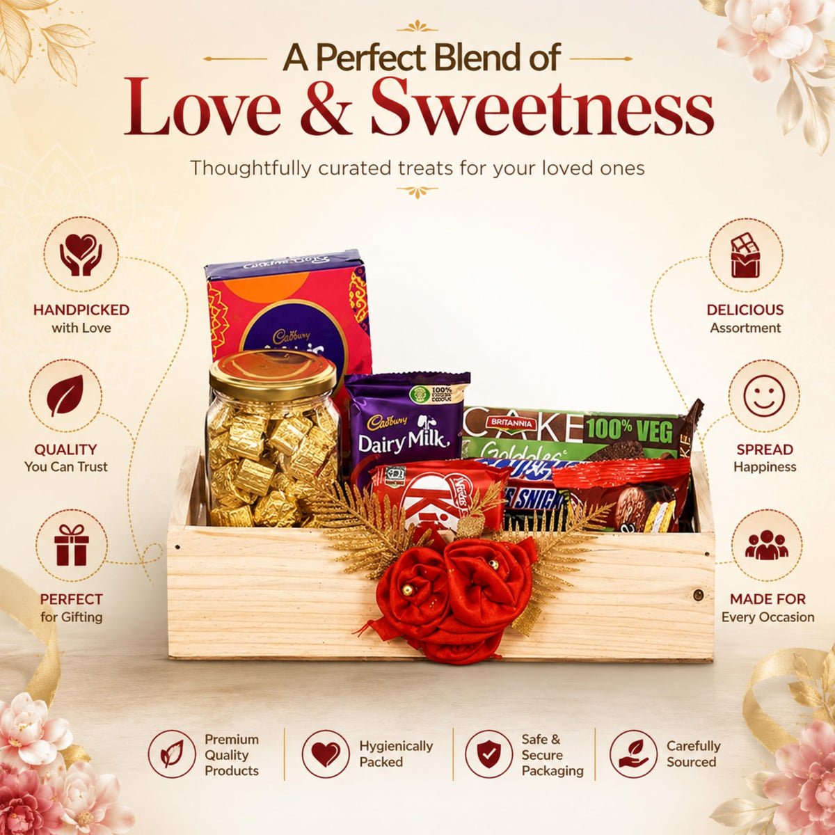 NUTRI MIRACLE Diwali Gift Pack for Boss Manager and Colleagues | Assorted Chocolates Festive Gift Box for Office Gifting
