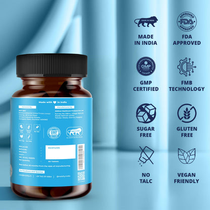 Not Shy TABB-69 | Ayurvedic Supplement with Shilajit, Ashwagandha, Kaunch Beej Safed Musli extracts, supports Energy, Stamina & Performance | 1 Bottle of 60 Tablets.