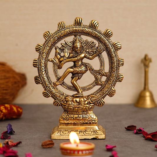 Premium Gold Plated Lord Shiva Dancing Natraj Statue Showpiece Handcrafted for H