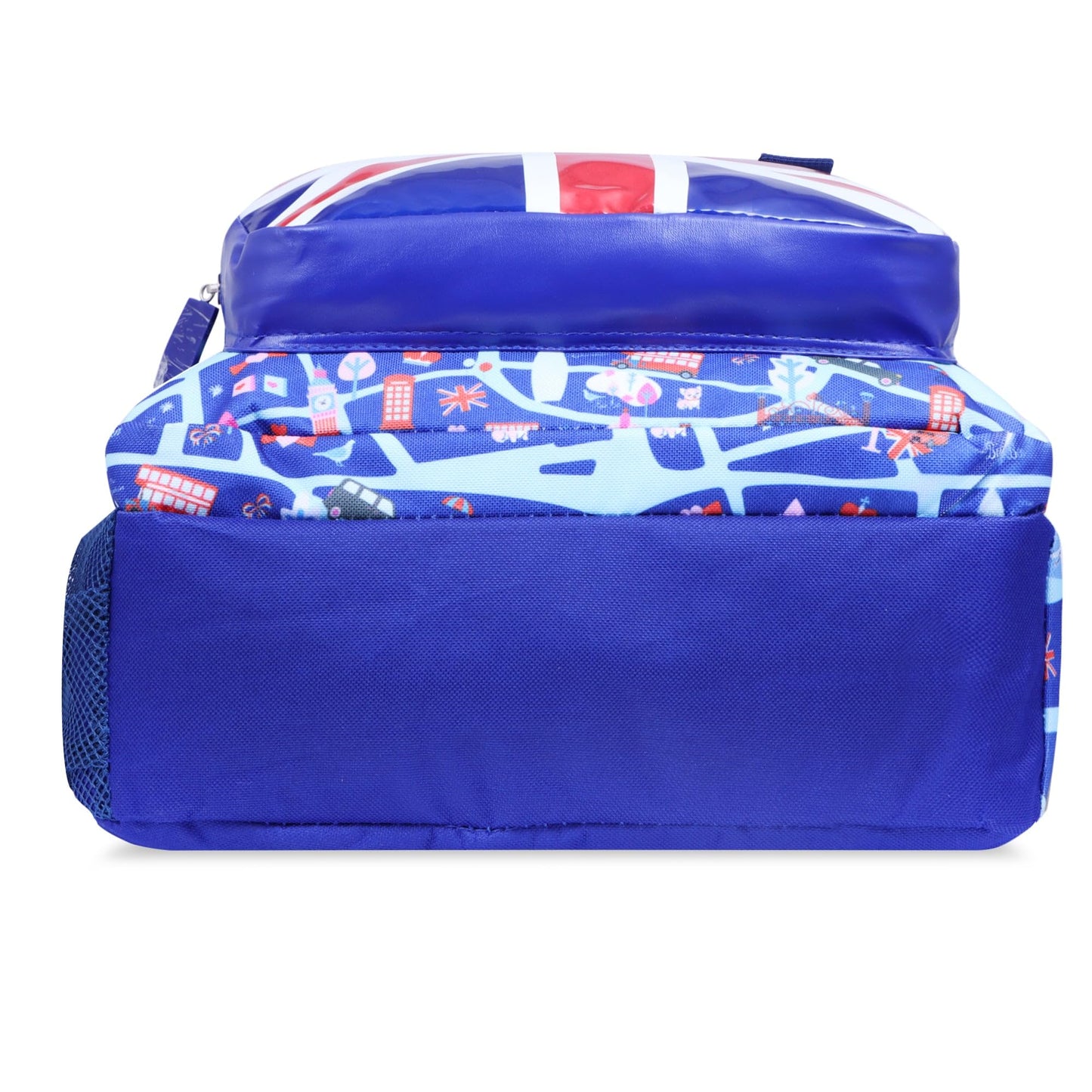 HAMSTER LONDON Royal London Backpack Jumbo – 15.9L Spacious & Stylish Blue Back| Durable PU Material, Water-Resistant | 3 Zipped Compartments & Padded Straps(L12cm x W5cm x H17cm)