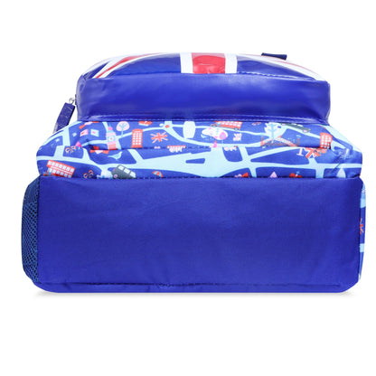 HAMSTER LONDON Royal London Backpack Jumbo – 15.9L Spacious & Stylish Blue Back| Durable PU Material, Water-Resistant | 3 Zipped Compartments & Padded Straps(L12cm x W5cm x H17cm)