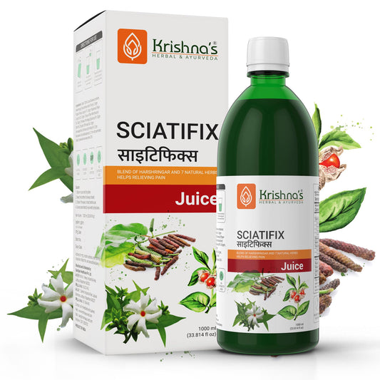 Krishna's Sciatifix Herbal Juice - Good source of calcium | Strengthens bones and muscles | 100% Organic Ingredients, No Artificial Colors & Gluten Free - 1000 ml (Pack of 1)