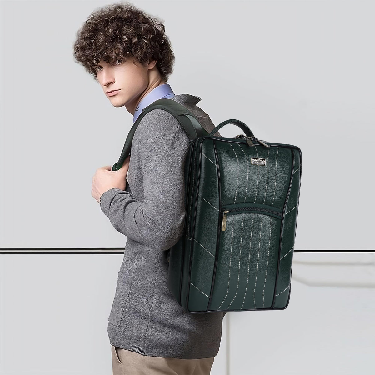 HAMMONDS FLYCATCHER Genuine Leather Laptop Backpack for Men and Women - Stylish, Spacious Bag with Multiple Compartments, Perfect for College, Work, and Travel - Upto 16 Inch Laptop - Sea Green
