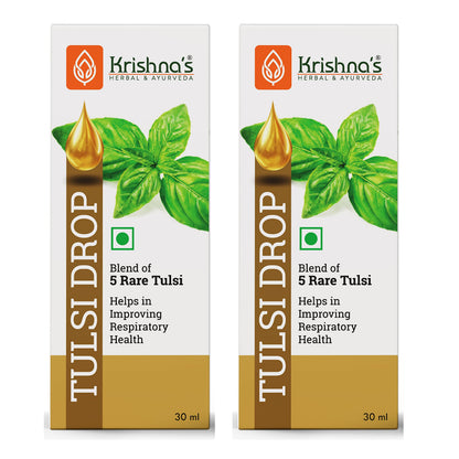 Krishna's Tulsi Drops- Concentrated Drops of 5 Rare Tulsi for Natural Immunity Boosting 30 ml | No Added Preservatives - (Pack of 2)