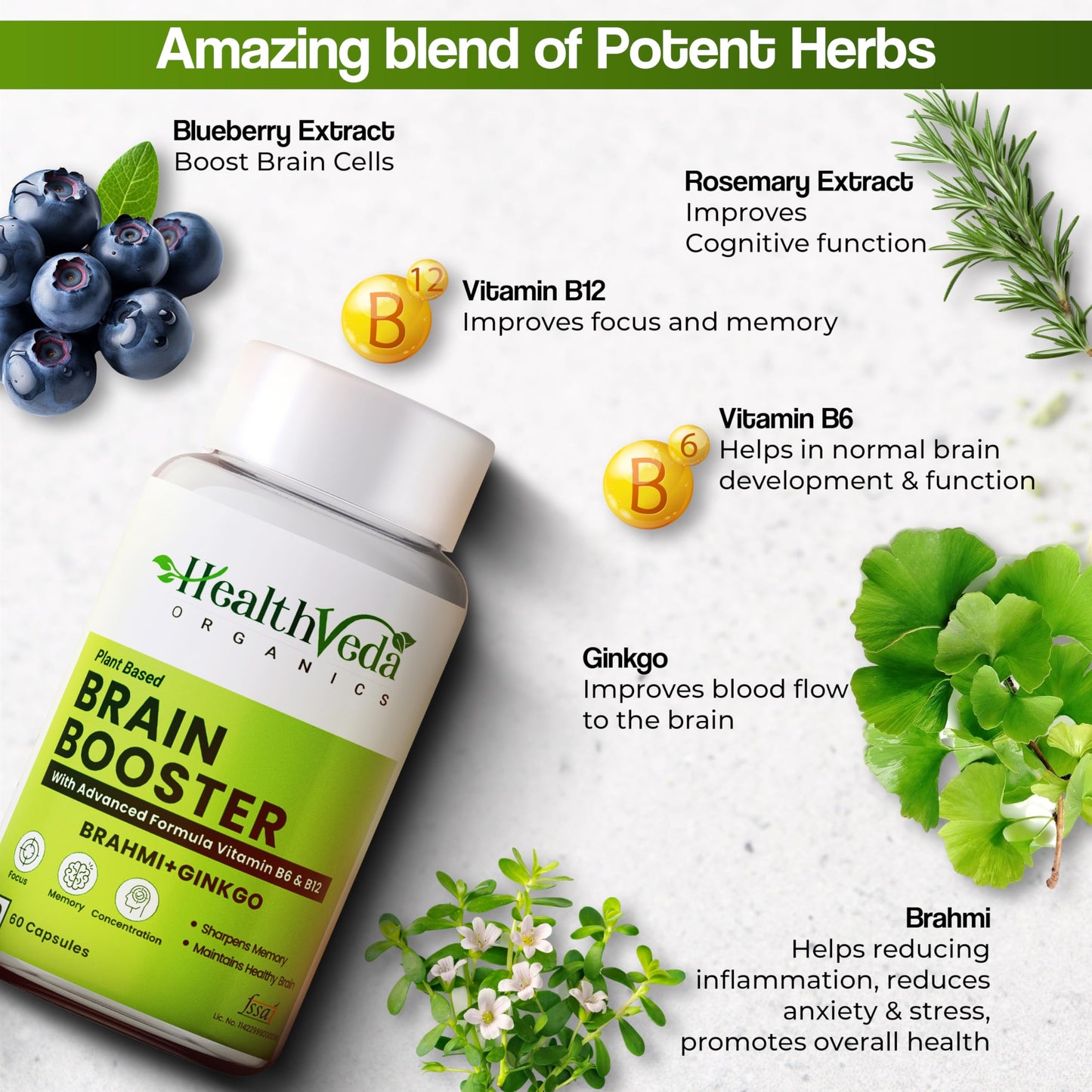 HEALTH VEDA ORGANICS PRIVATE LIMITED Plant Based With Ginkgo Biloba & B- image 6