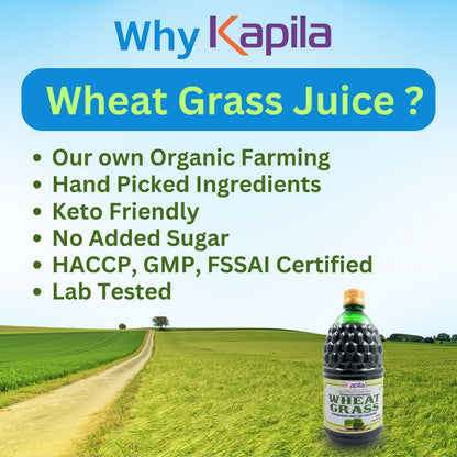 Kapila Wheatgrass Juice 1 Liter for Liver Detoxification & Improves Gut Health, Helps in Weight & Cholesterol management