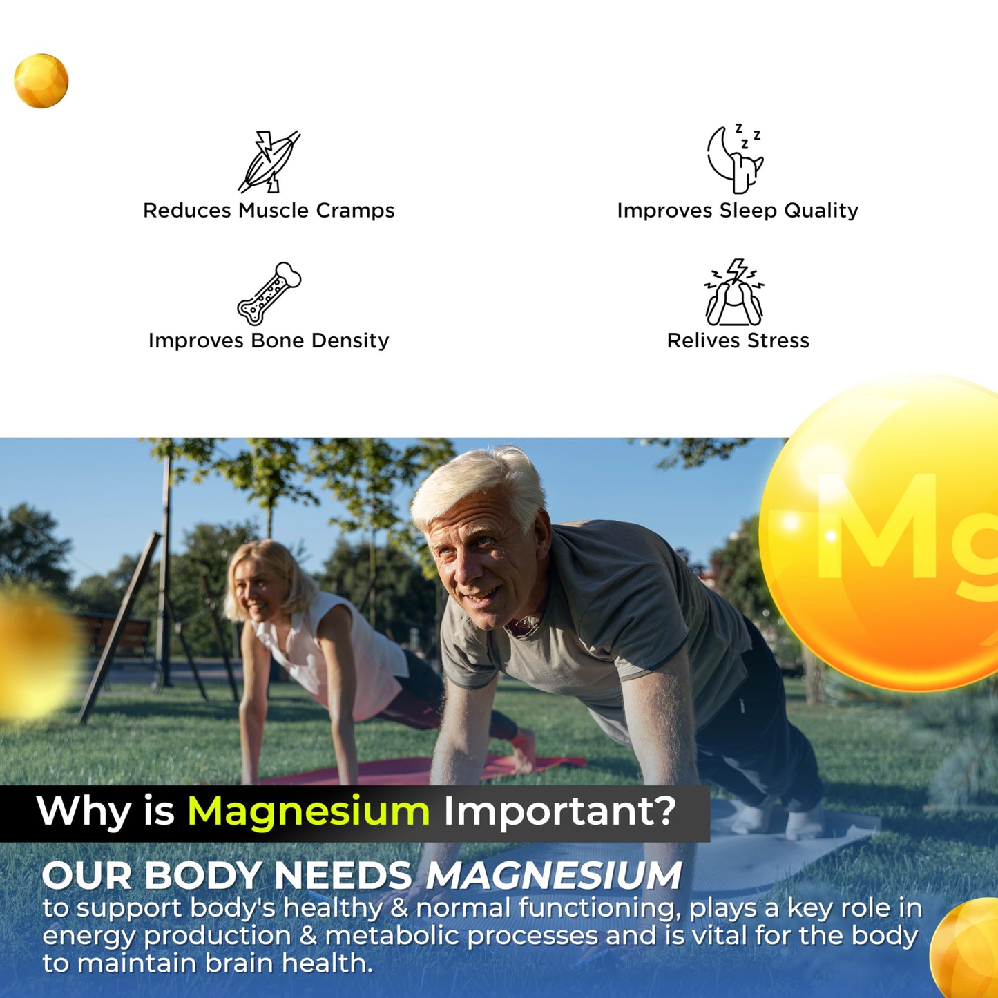Health Veda Organics Magnesium Citrate + Glycinate 1648mg for Healthy Muscle Functioning, Improves Bone Density, Maintain Sugar Level, Assists in Heart & Nerve Health | 120 Veg Tablets for Men & Women