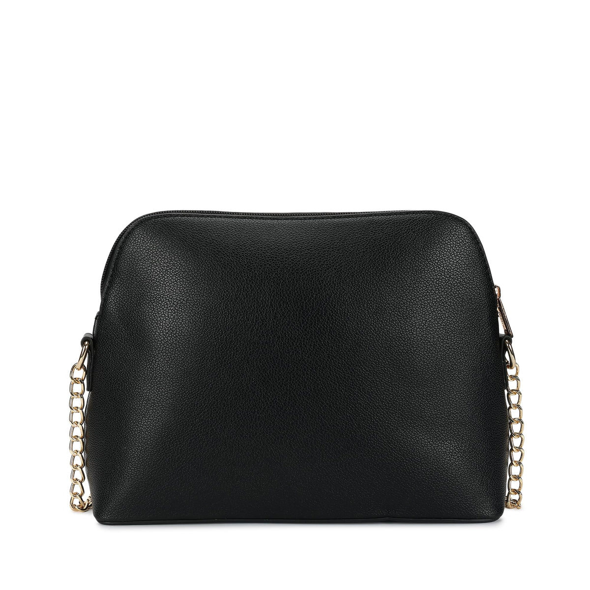 Fastrack Velvet Touch Sling Bag for Women| Faux Leather Sling With Gold Chain Accents | Chic Compact Crossbody with Top Zip Closure | Trendy Women's Handbags | Stylish Bags for Girls