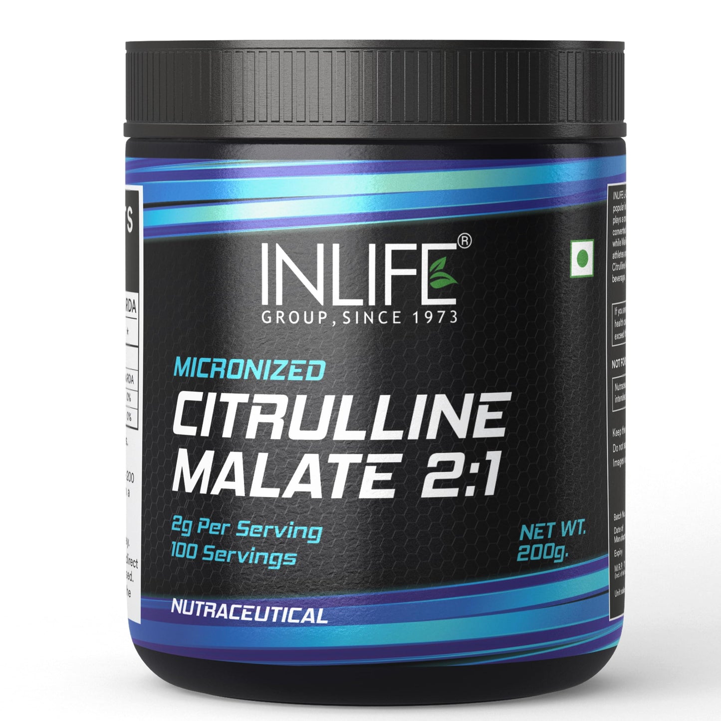 INLIFE Micronized Citrulline Malate Powder 2:1 Supplement, 200 grams – Unflavour