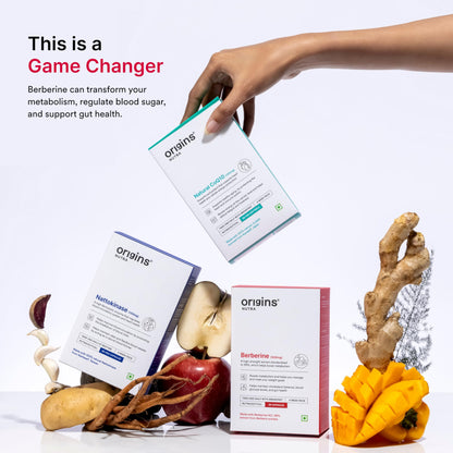 Origins Nutra 99% Pure Berberine HCL 500 mg | Supports Energy Levels, PCOS & Hormonal Balance | GMP Certified | 28 Veg Capsules | Pack of 2