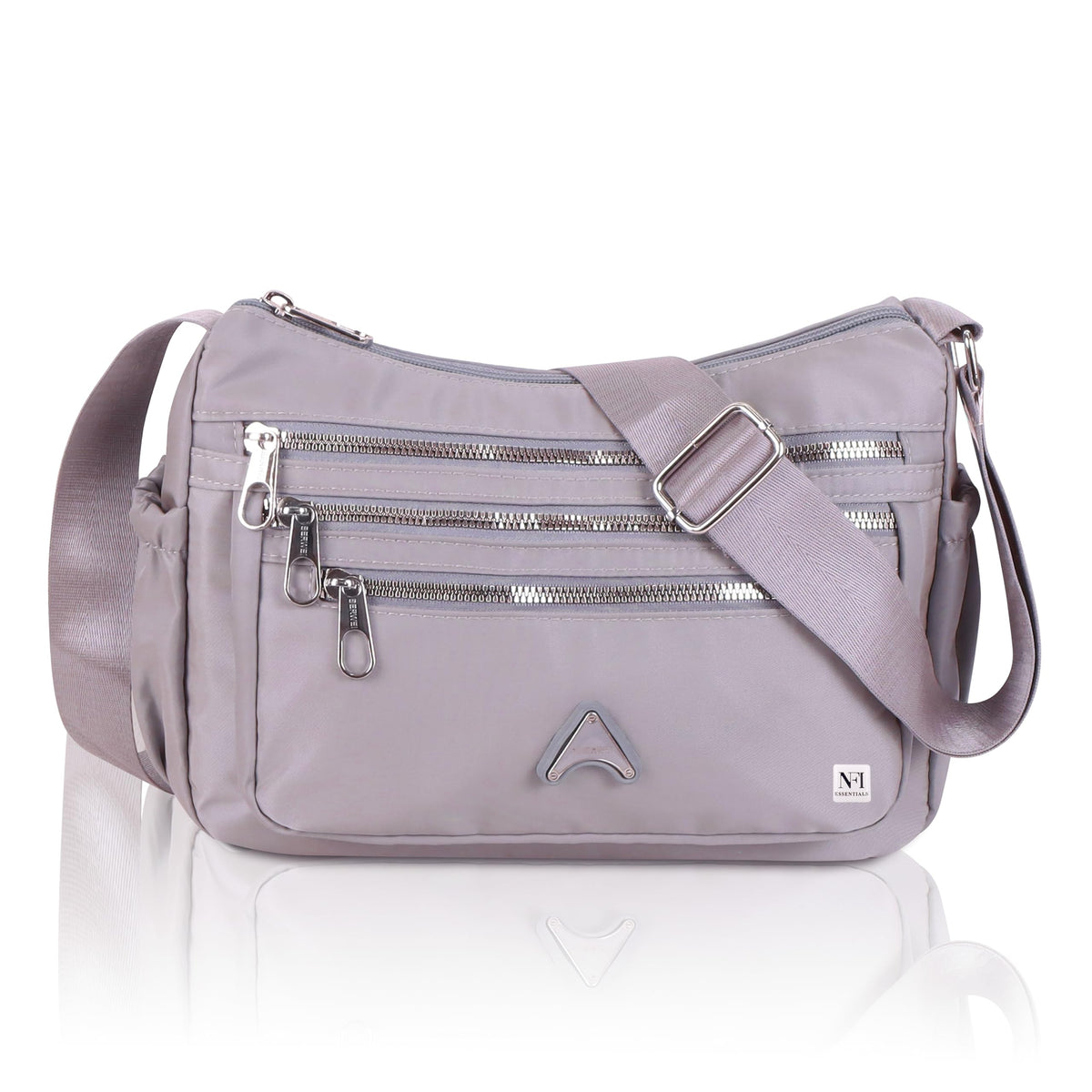 NFI essentials Crossbody Bag for Women, Multi-Layer Stylish Sling Bag for Girls, Nylon Shoulder Bag Purse for Ladies, Multi Pocket Travel Massenger Bag for Woman Latest (Pink)