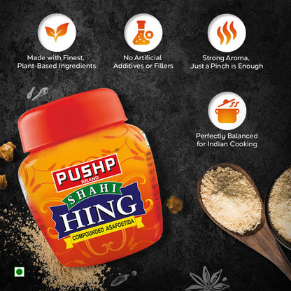 Pushp Shahi Hing | 100g | India's Strongest Hing Powder | Pure Asafoetida | Quality Blend | No Preservatives