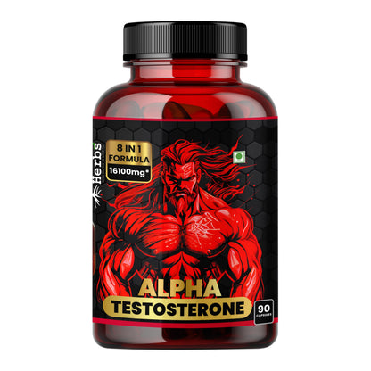 Humming Herbs Alpha Testosterone Supplement | Powerful Combination of Tongkat Ali, Fadogia, Beet Root and Arginine| 90 Caps | 8in1 | 16100mg equvivalent
