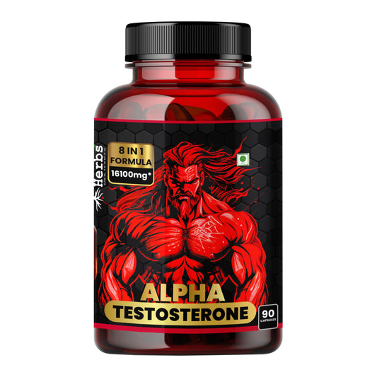 Humming Herbs Alpha Testosterone Supplement | Powerful Combination of Tongkat Ali, Fadogia, Beet Root and Arginine| 90 Caps | 8in1 | 16100mg equvivalent