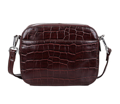 URBAN FOREST Emma Printed Brown Leather Sling Bag for Women