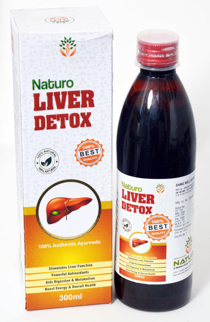 MEDIWIN LABORATORIES Naturo Liver Detox Syrup - 300ml | Ayurvedic Liver Tonic with Kalmegh, Bhringraj & Kutki | Detoxifies, Improves Digestion & Supports Liver Function