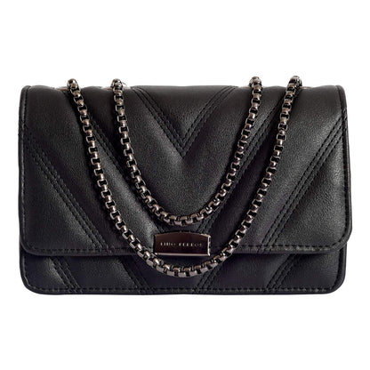 Lino Perros Women's Black Leatherette Satchel (Black)
