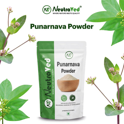 NeutraVed Punarnava Powder (200g) | Pure Boerhavia Diffusa Root | Natural Herbal Supplement for Urinary Wellness, Kidney Care & Liver Health | Rejuvenating Herb | No Fillers