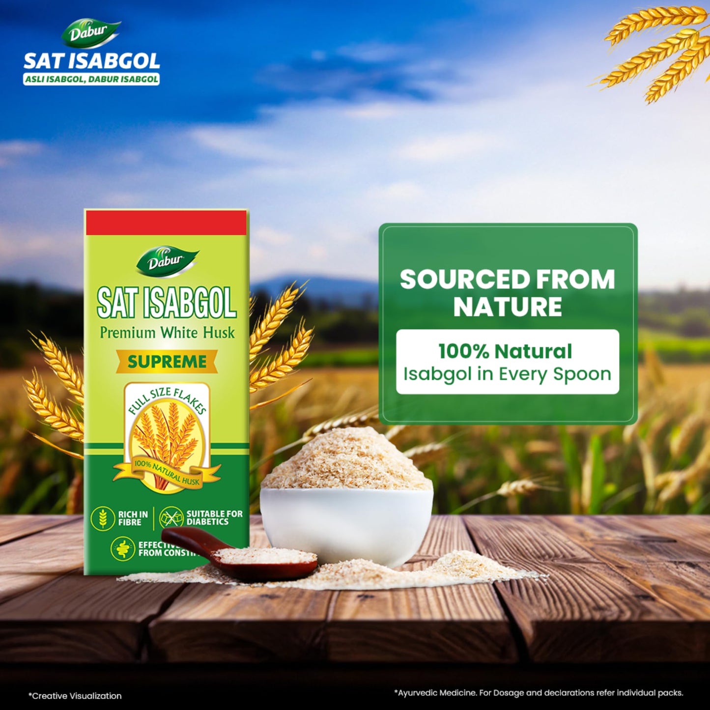 Dabur Sat Isabgol (Psyllium Husk) - 180g + 50g Free | Rich in Fiber | P- image 6