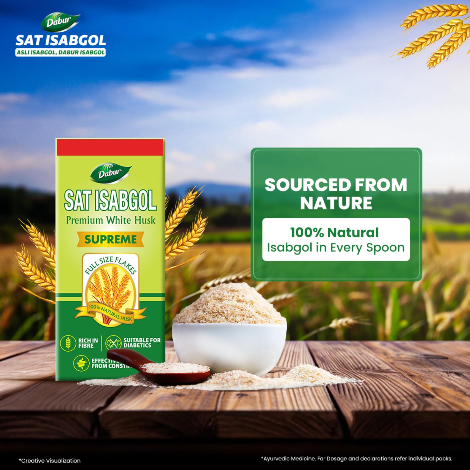 Dabur Sat Isabgol (Psyllium Husk) - 180g + 50g Free | Rich in Fiber | P- image 6