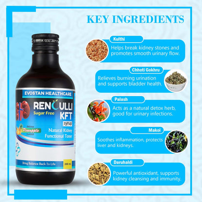 Evostan Healthcare Renculli KFT Syrup, Pineapple Flavour, 200 ml